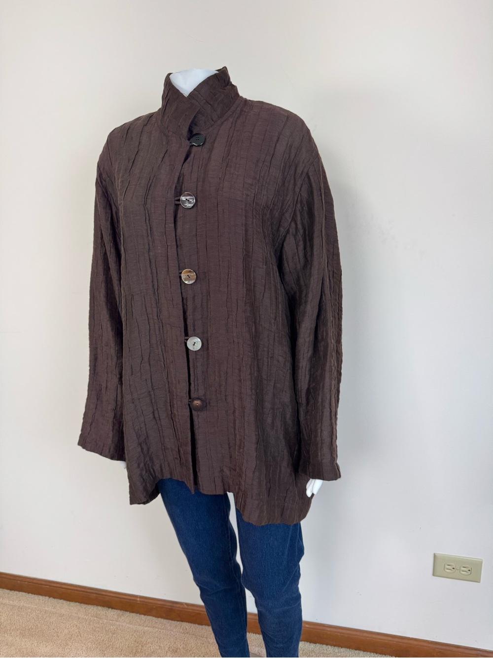 Eskandar Button Front Oversized Linen Shirt - Picture 12 of 14